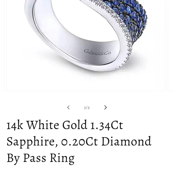 Gabriel&Co. Sapphire Bypass Ring - Picture 9 of 9